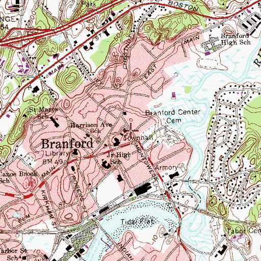 Topographic Map of Trinity Episcopal Church, CT