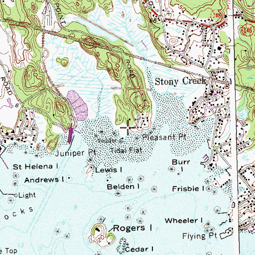 Topographic Map of Veddar Point, CT