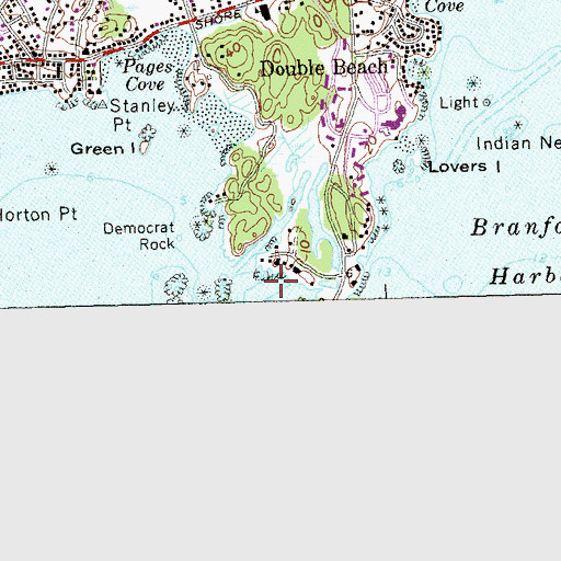 Topographic Map of Branford Cove, CT