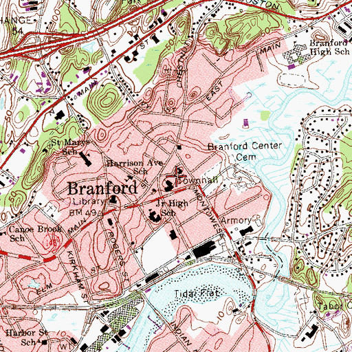 Topographic Map of First Congregational Church, CT