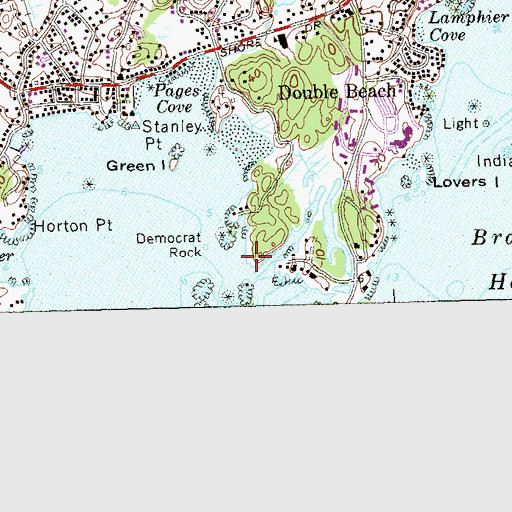 Topographic Map of Front Beach, CT