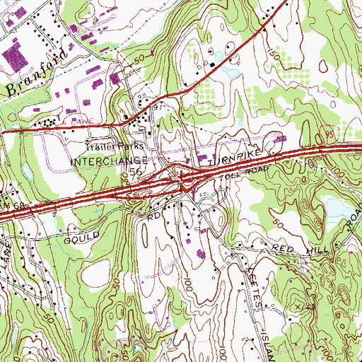 Topographic Map of Interchange 56, CT