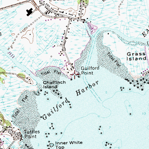 Topographic Map of Jacobs Public Beach, CT