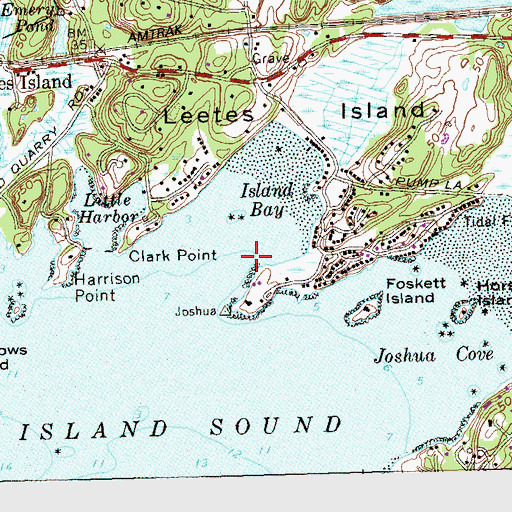 Topographic Map of Leetes Island Quarry (historical), CT