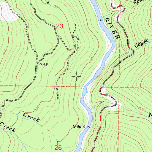 Topographic Map of Willow Creek-Hoopa Valley Division, CA