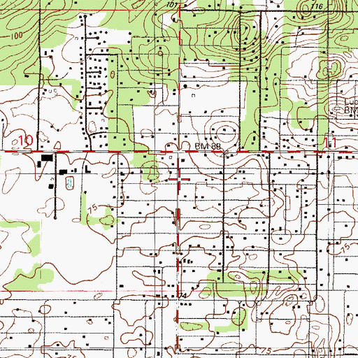 Topographic Map of Belleview Division, FL