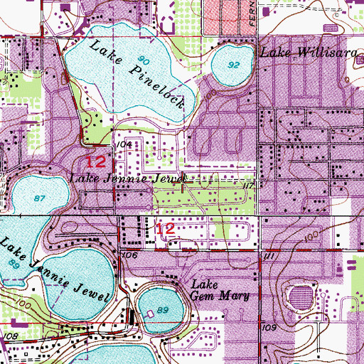 Topographic Map of Orlando Division, FL
