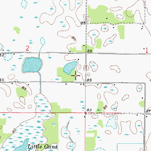 Topographic Map of Bushnell-Center Hill Division, FL