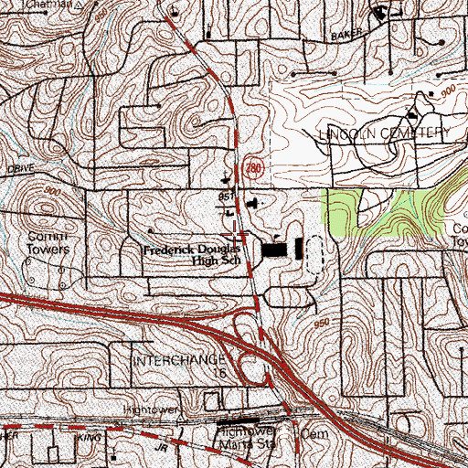 Topographic Map of Atlanta Division, GA