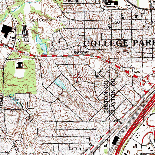 Topographic Map of College Park Division, GA