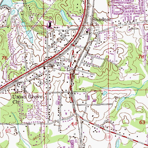 Topographic Map of Fairburn-Union City Division, GA