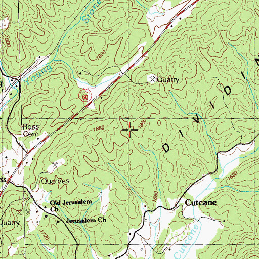Topographic Map of Mineral Bluff Division, GA