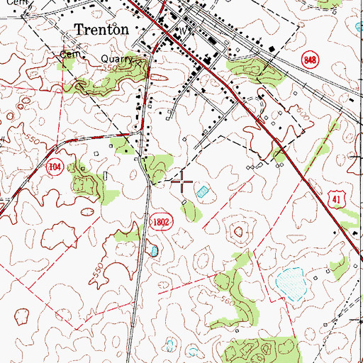 Topographic Map of Trenton Division, KY