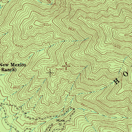 Topographic Map of Arroyo Hondo Division, NM
