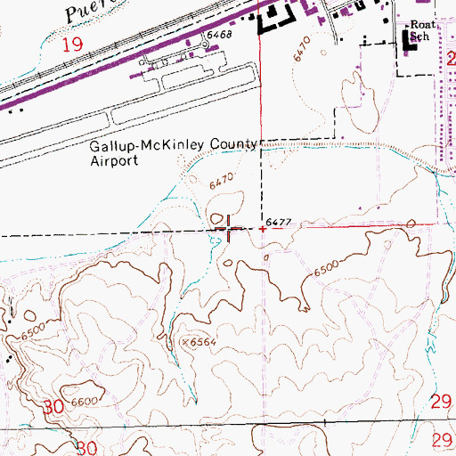 Topographic Map of Gallup Division, NM