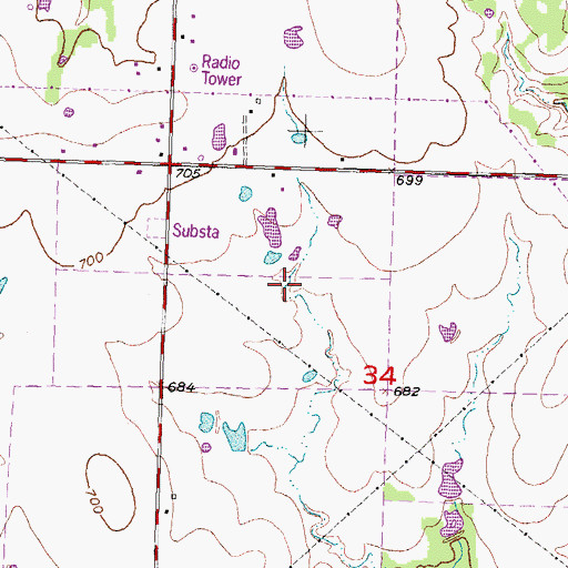 Topographic Map of South Tulsa Division, OK