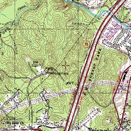 Topographic Map of The Crossing Trail, VA