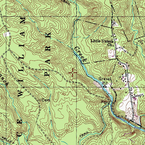 Topographic Map of Calvin Branch Mine Trail, VA
