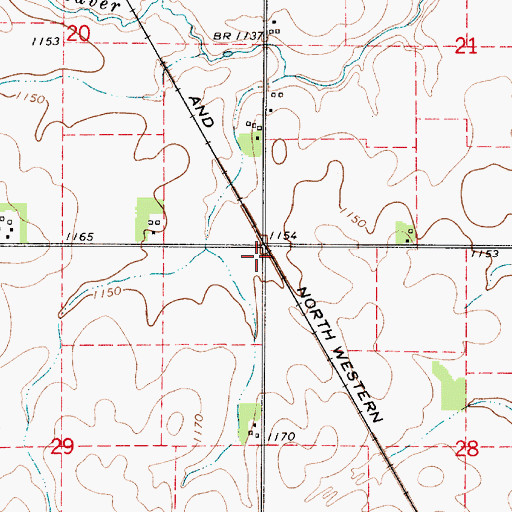 Topographic Map of Owen Centre (historical), IA