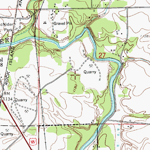 Topographic Map of Lime Creek Nature Center, IA