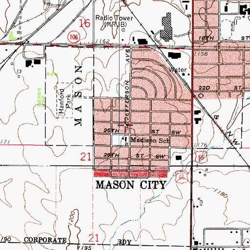 Topographic Map of Our Saviours Lutheran Church, IA
