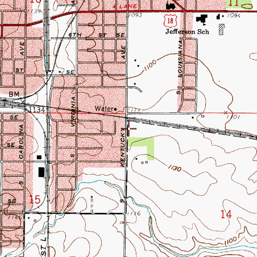 Topographic Map of Temple Baptist Church, IA