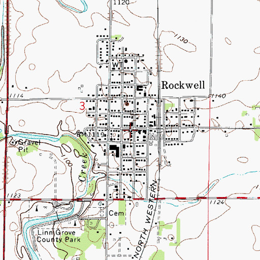 Topographic Map of Rockwell Dental Clinic, IA