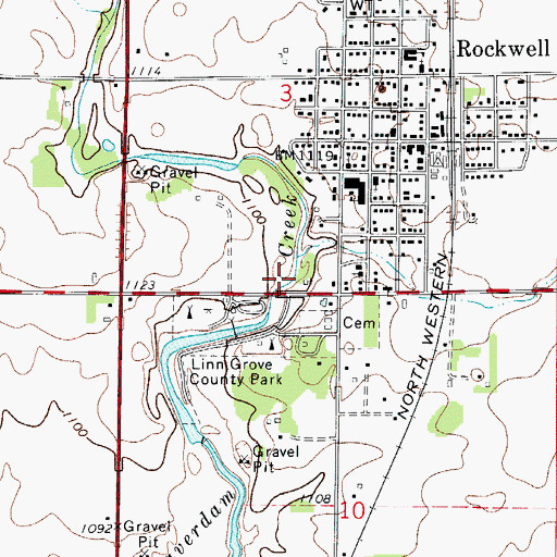 Topographic Map of Linn Grove Country Club, IA