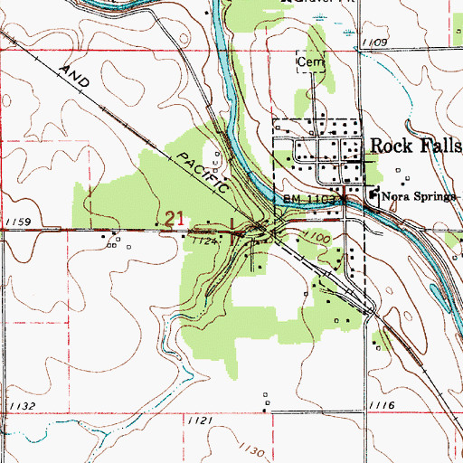 Topographic Map of Camp at the Woods, IA