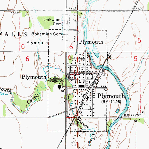 Topographic Map of Plymouth Road Bible Church, IA