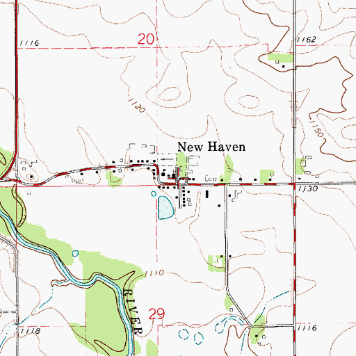 Topographic Map of New Haven Post Office (historical), IA