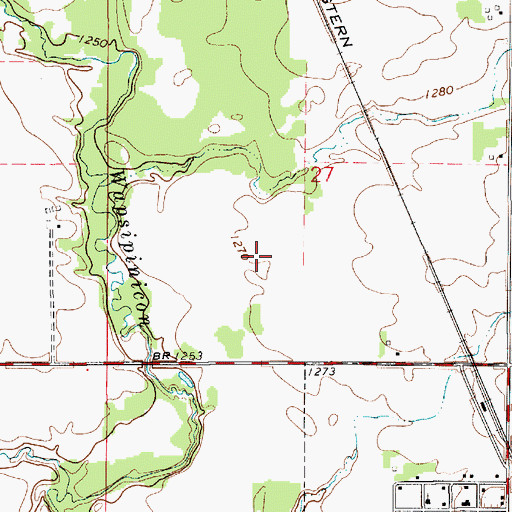 Topographic Map of Pinicon Alders Wildlife Area, IA
