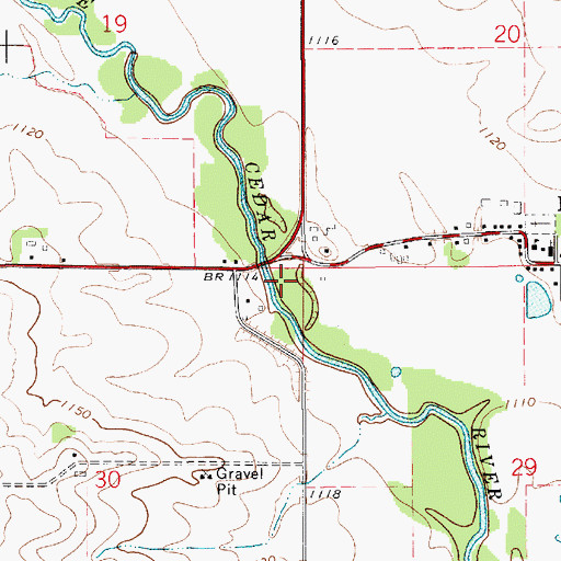 Topographic Map of Melrose Pond Access, IA
