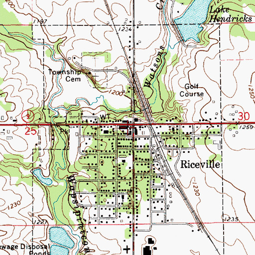 Topographic Map of Riceville Community Center, IA