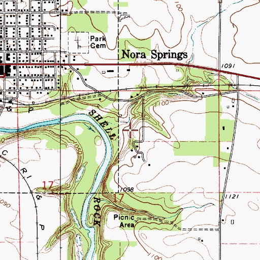 Topographic Map of Mathers Woods, IA
