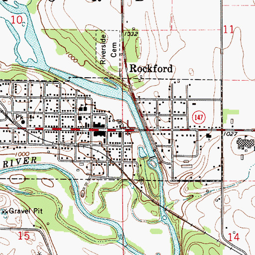 Topographic Map of Rockford Medical Clinic, IA
