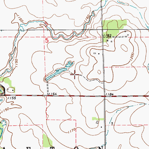 Topographic Map of Merricks Pond Access Wildlife Area, IA