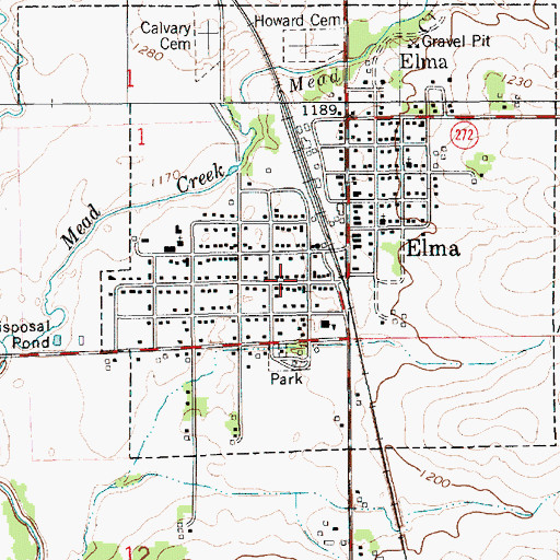 Topographic Map of Mercy Family Care Center of Elma, IA