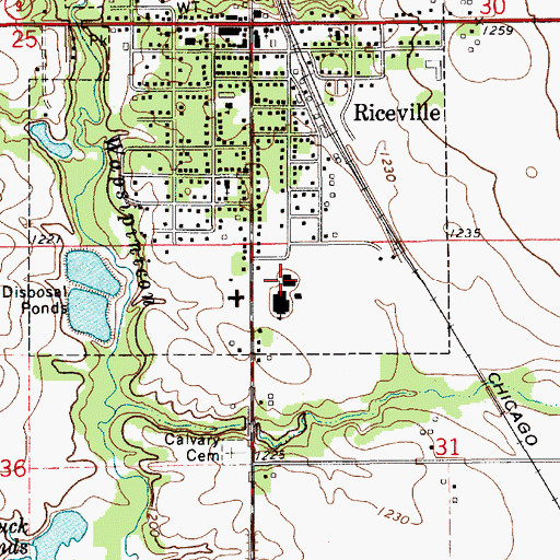 Topographic Map of Riceville High School, IA
