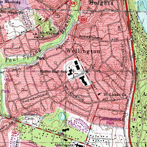 Topographic Map of Hollin Hall School (historical), VA