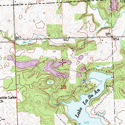 Topographic Map of Lake Ann, OH