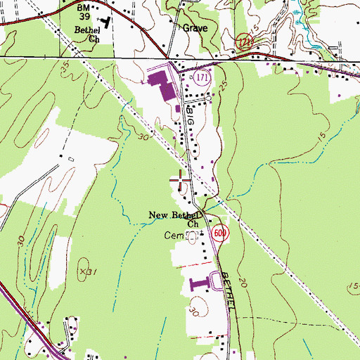 Topographic Map of Christ the King Episcopal Church, VA
