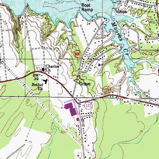 Topographic Map of Hopson Gravesite, VA