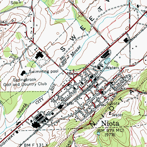 Topographic Map of Niota Cemetery, TN