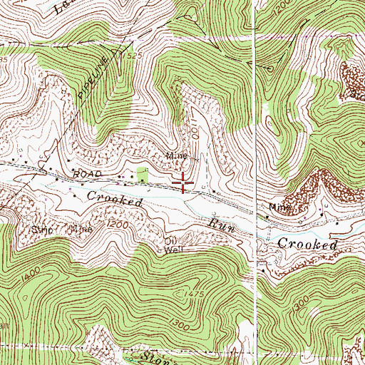 Topographic Map of Crooked Run School (historical), WV