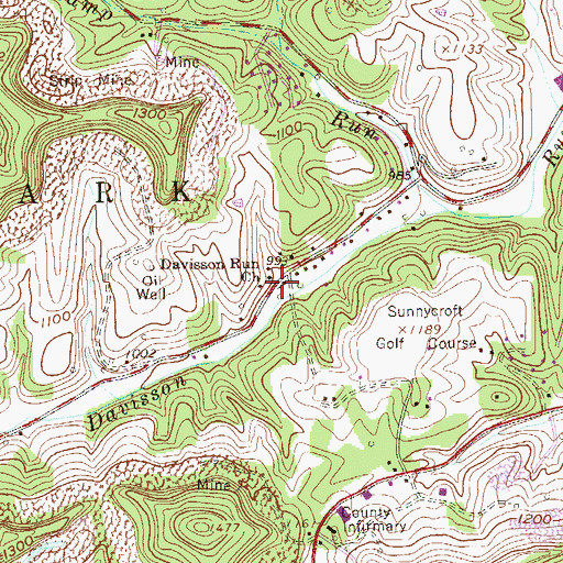Topographic Map of Lower Davisson Run School (historical), WV