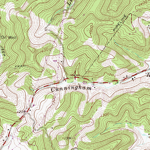 Topographic Map of Pleasant Dale School (historical), WV