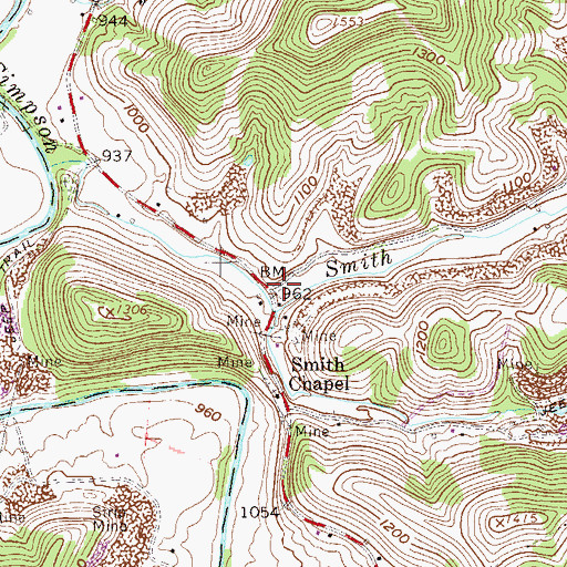 Topographic Map of Smith School (historical), WV