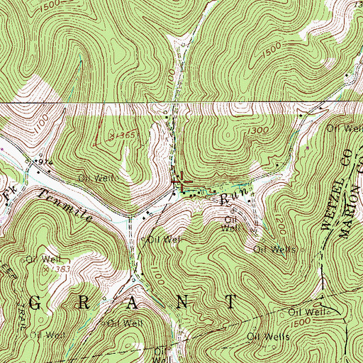 Topographic Map of Price Fork School (historical), WV