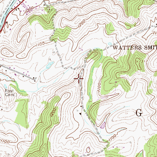 Topographic Map of Cottrill School (historical), WV